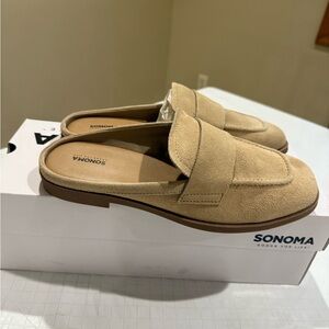 Women's Beige Suede Loafers